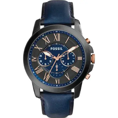 Fossil Grant Chronograph Navy Leather Watch Fs5061 2026 1783796593 Cba4d4d9