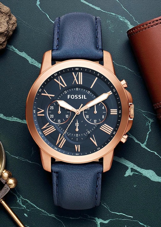 Fossil Grant Chronograph Navy Leather Watch7054 Pakistan 1765831221 A84b1f0f
