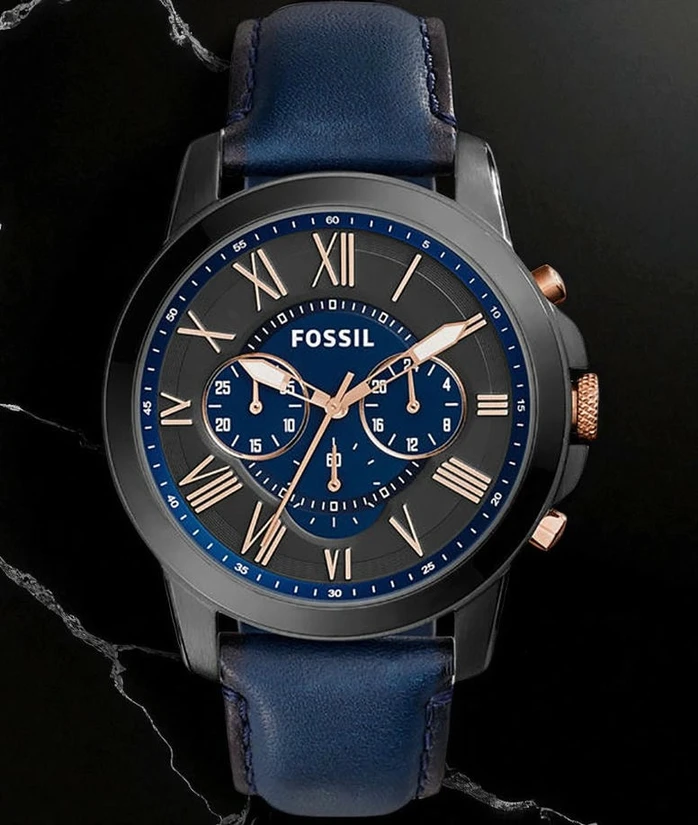 Fossil Grant Chronograph Navy Leather Watch7062 Pakistan 1765831222 675e507d