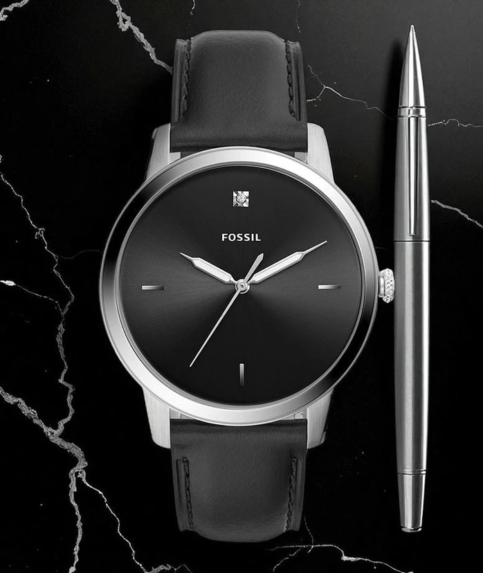 Fossil Minimalist Carbon Series Three Hand Black Leather Watch800 Pakistan 1765831223 Dc6d0872