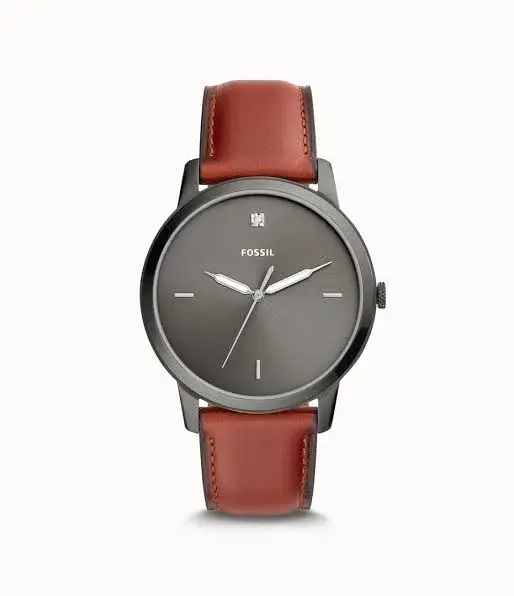 Fossil Minimalist Carbon Series Three Hand Smokey Amber Leather Watch Fs5479 1783796594 B9bfcde2