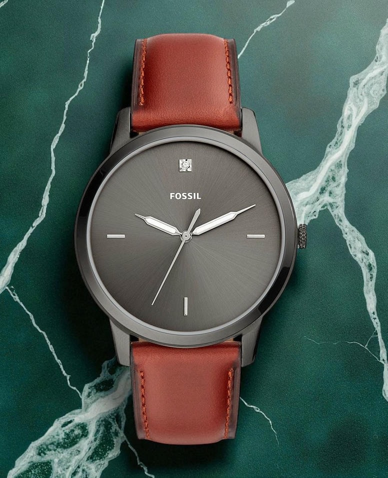 Fossil Minimalist Carbon Series Three Hand Smokey Amber Leather Watch795 Pakistan 1765831224 07e70839