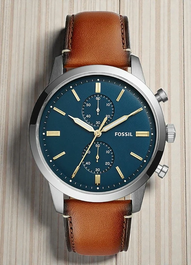 Fossil Blue Dial Brown Leather Strap Chronograph Watch For Men Fs5279 1768330993 8db4df23