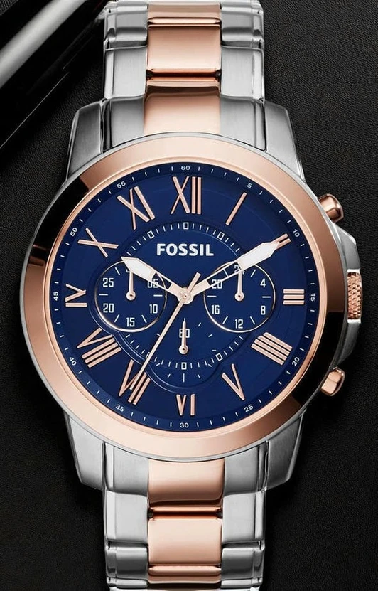 Fossil Grant Chronograph Blue Dial Two Tone Men S Watch Fs502 Pakistan 1765831217 3a11dc2f