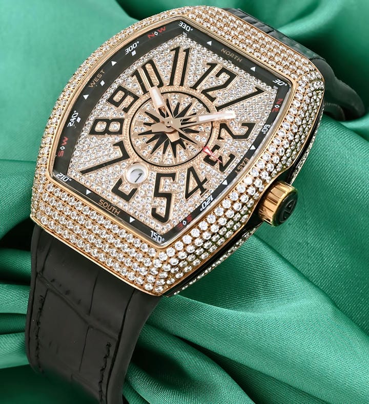 Franck Muller Vanguard Diamond Encrusted Case Watch