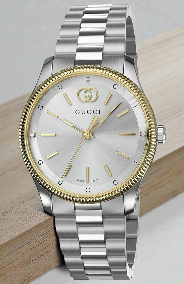 Gucci Timeless Quartz 29mm Stainless Steel Silver Dial Ladies Watch 1768330995 F8995984