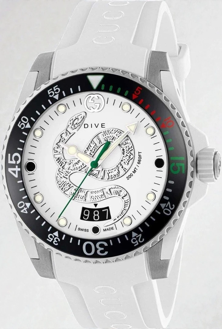 Gucci Ya136330 Men S Dive White Quartz Watch 1768331000 82e97a63