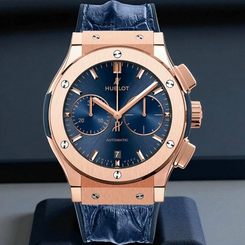 Hublot Classic Fusion Blue Chronograph King Gold Pakistan 1765831377 Cb7a2505