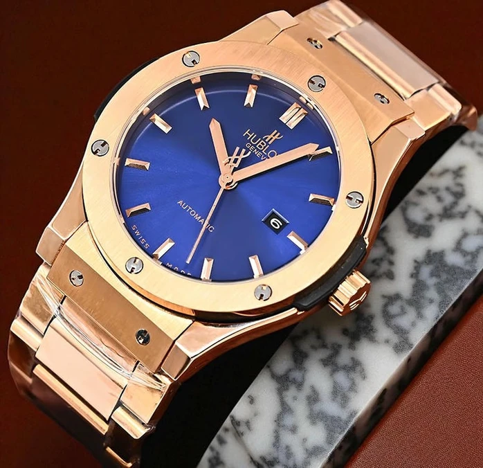 Hublot Classic Fusion Blue Dial Rose Gold Bracelet Watch 12197 Pakistan 1765831378 Ad7dd720