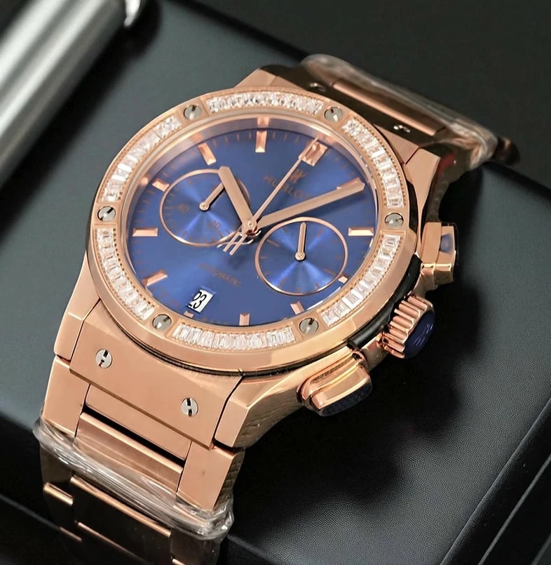 Hublot Classic Fusion Chronograph Diamond Bezel Blue Dial Watch Pakistan 1765831397 7ebfc126