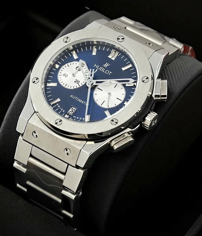 Hublot Classic Fusion Chronograph Mens Blue Dial Watch 754d Pakistan 1765831381 104442ec