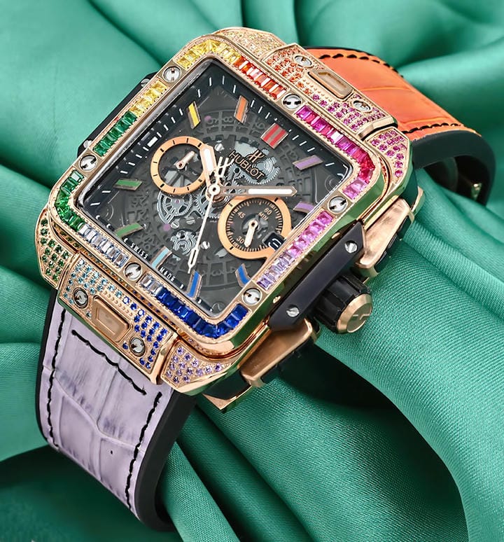 Hublot Square Bang Unico King Gold Rainbow Watch