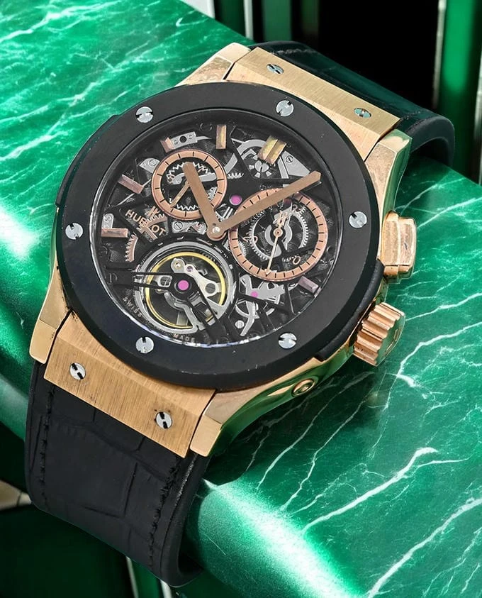 Hublot Tourbillon Skeleton King Gold 42mm Watch For Men Photoroom