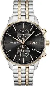 Hugo Boss Associate Two Tone Stainless Steel Black Dial 1783796606 D8992034