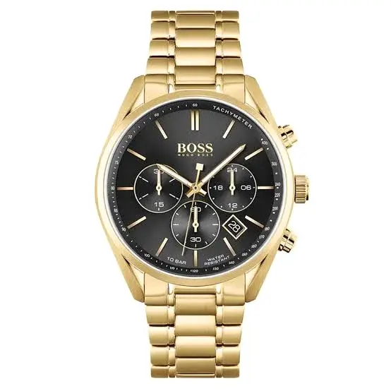 Hugo Boss Champion Black Dial Gold Watch 1783796607 98cfc45d