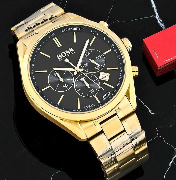 Hugo Boss Champion Black Dial Gold Watch Pakistan 1765831408 59cfac4c