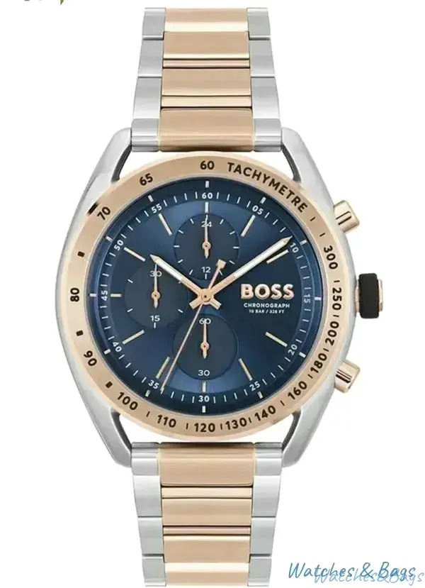Hugo Boss Mens Two Tone Blue Dial Watch 2026 1783796607 F81eb26a