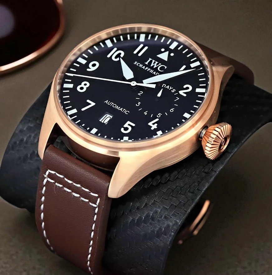 Iwc Pilots Big Pilot 7 Day Power Reserve Black Dial Mens Strap Watch Pakistan 1765831419 F2ce880a