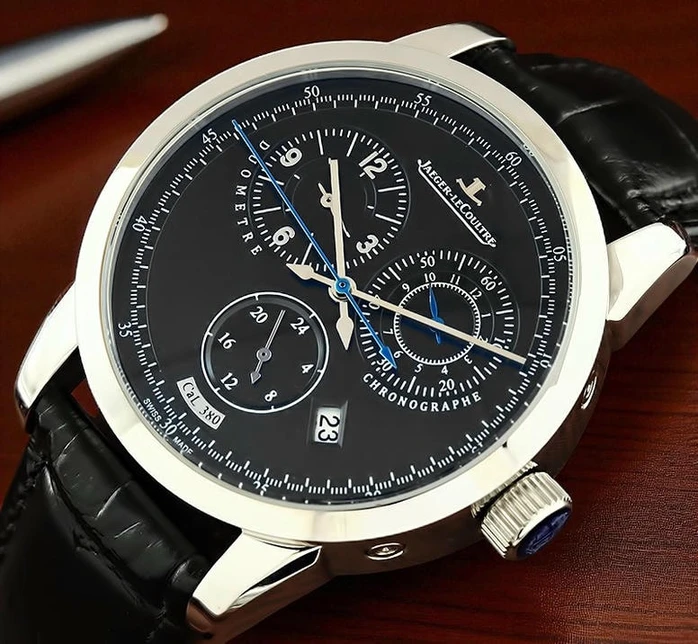 Jaeger Lecoultre Duometre A Chronographe Le Manual White Gold Black Dial Watch Pakistan