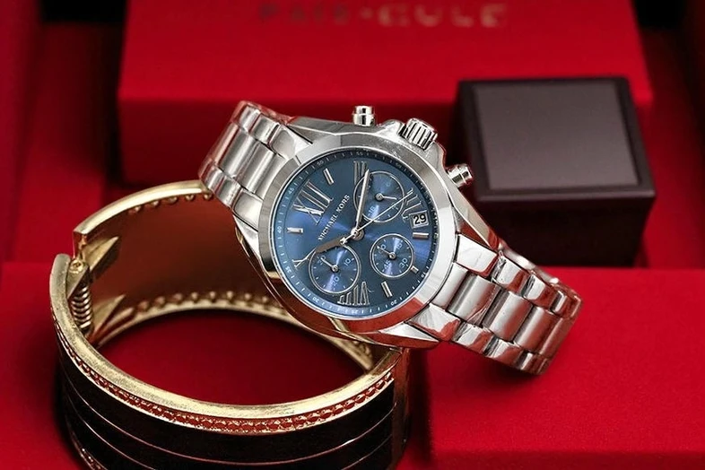 Michael Kors Bradshaw Chronograph Blue Dial Mk Ladies Watch Pakistan 1765831511 Db0c35f8