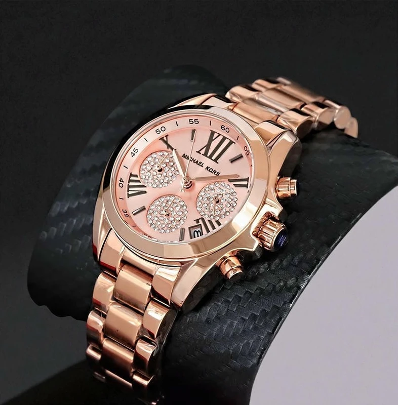Michael Kors Ladies Bradshaw Rose Gold Chronograph Watch Pakistan 1765831522 78d41441