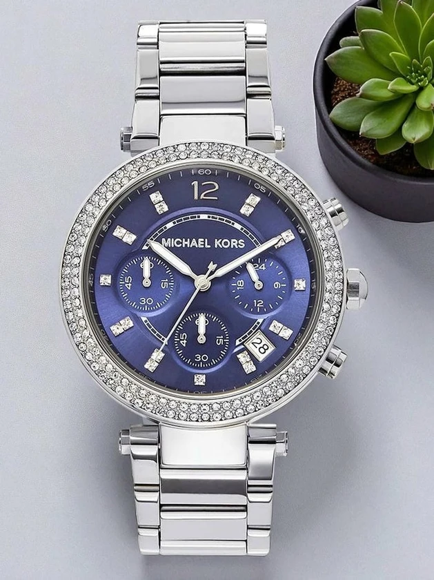 Michael Kors Parker Chronograph Navy Dial Stainless Steel Ladies Watch Pakistan 1765831539 06735d72