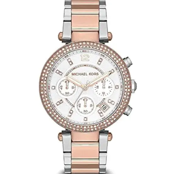 Michael Kors Parker Two Tone Stainless Steel White Dial