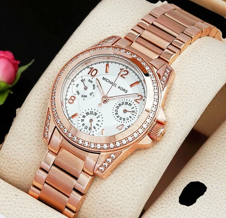 Michael Kors Rose Gold White Dial Watch Pakistan