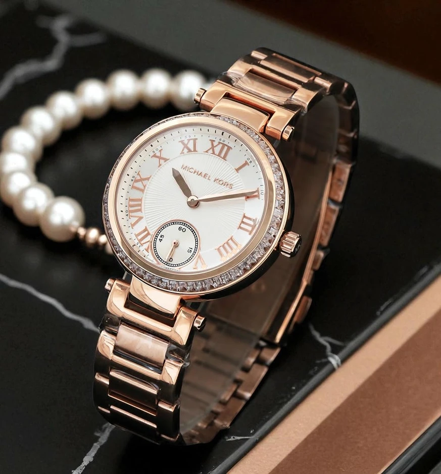 Michael Kors Skylar Silver Dial Rose Gold Tone Ladies Watch Pakistan