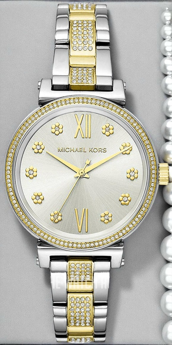 Michael Kors Sofie Crystal Silver Dial Two Tone Pakistan