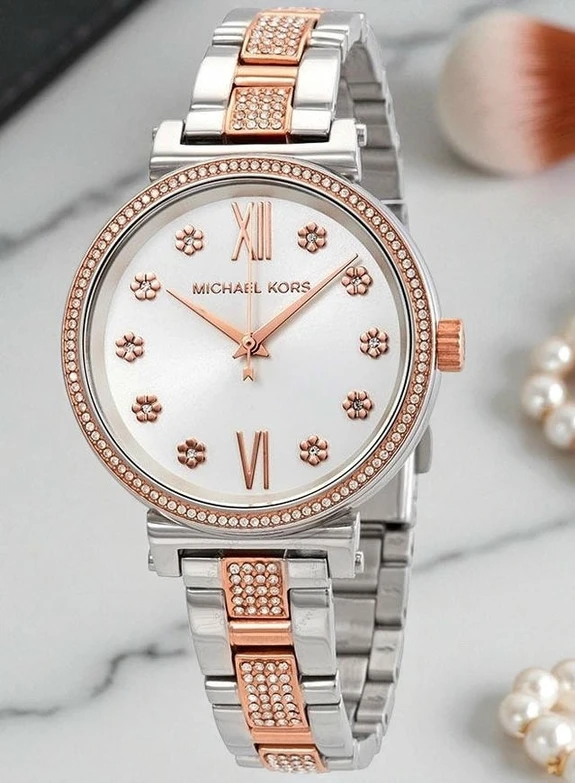 Michael Kors Sofie Silver Dial Ladies Two Tone Watch Mk3880 Watch Pakistan