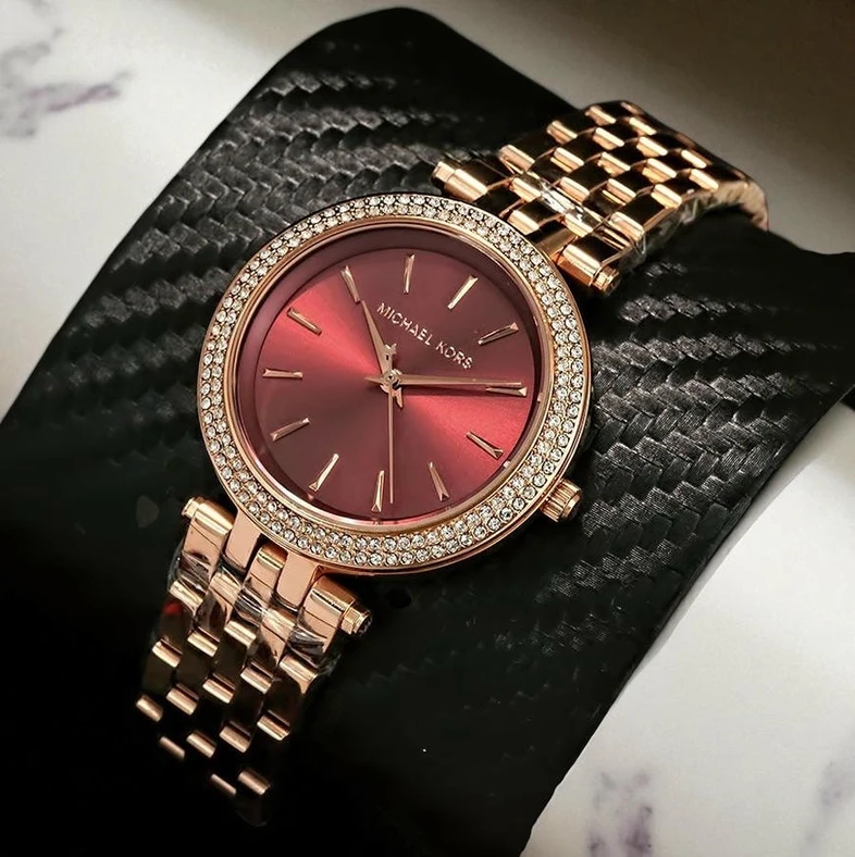 Michael Kors Women S Mini Darci Rose Gold Tone Red Dial Watch Ladies Watch Pakistan