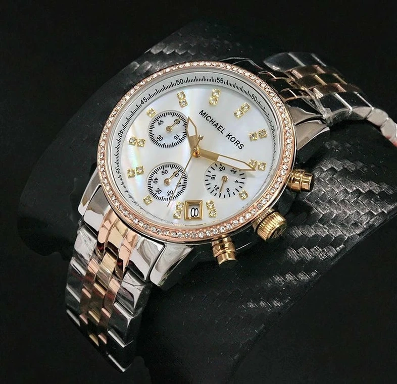 Michael Kors Womens Ritz Tri Color Chronograph Watch Pakistan