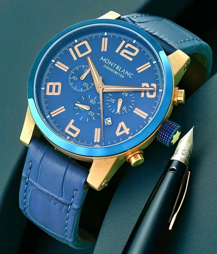 Montblanc Time Walker Blue Chronograph Watch Pakistan 1765831571 6cd60934