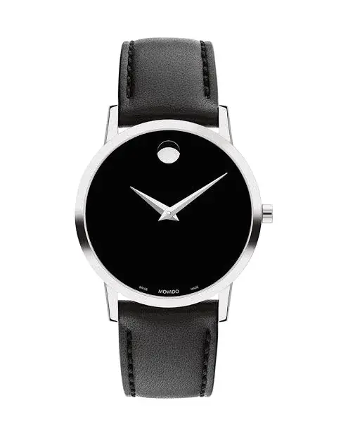 Movado Museum Classic Black Leather Black Dial Quartz Watch 1783796618 219a14ec
