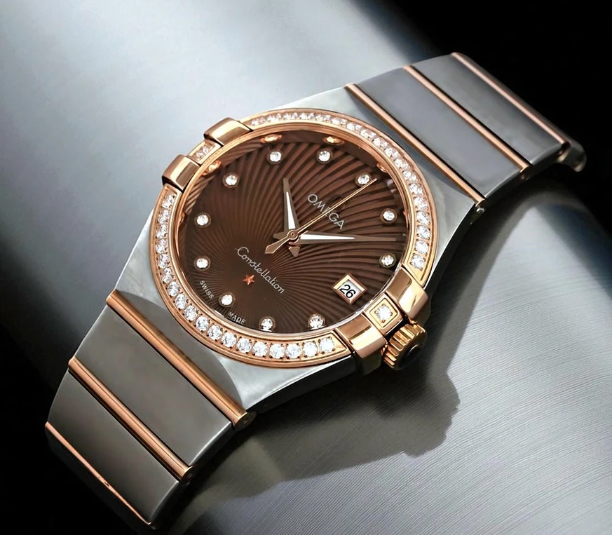 Omega Constellation Brown Dial Two Tone Watch Pakistan 1765831609 65f89743