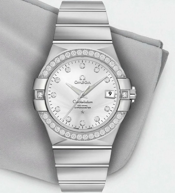 Omega Constellation Mens Chronometer Silver Diamond Watch Pakistan 1765831616 Ff9e2fc8