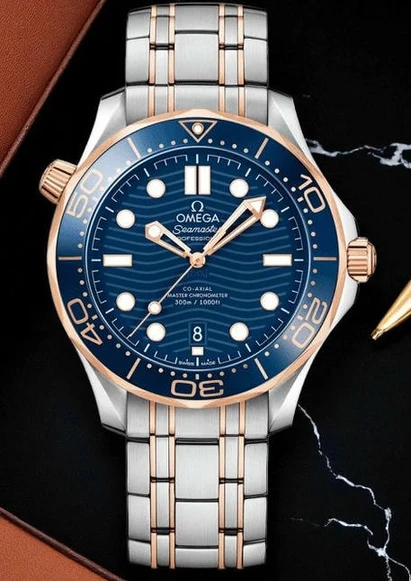 Omega Seamaster Diver Blue Dial Two Tone Men S Bracelet Watch Pakistan 1765831640 29a78b47