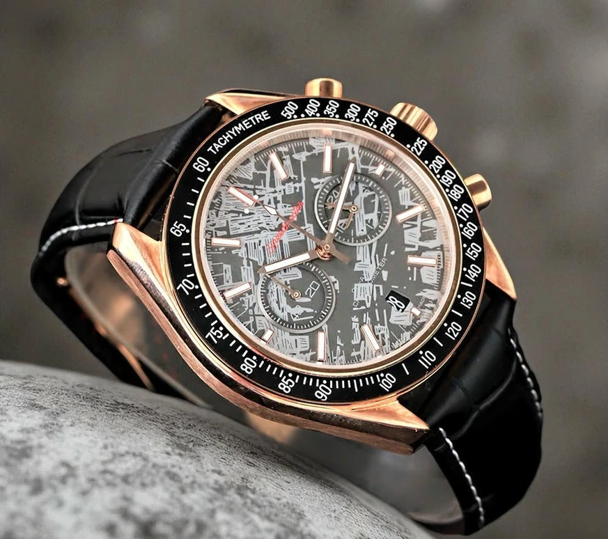 Omega Speedmaster Grey Side Of The Moon Meteorite Black Strap Watch Pakistan