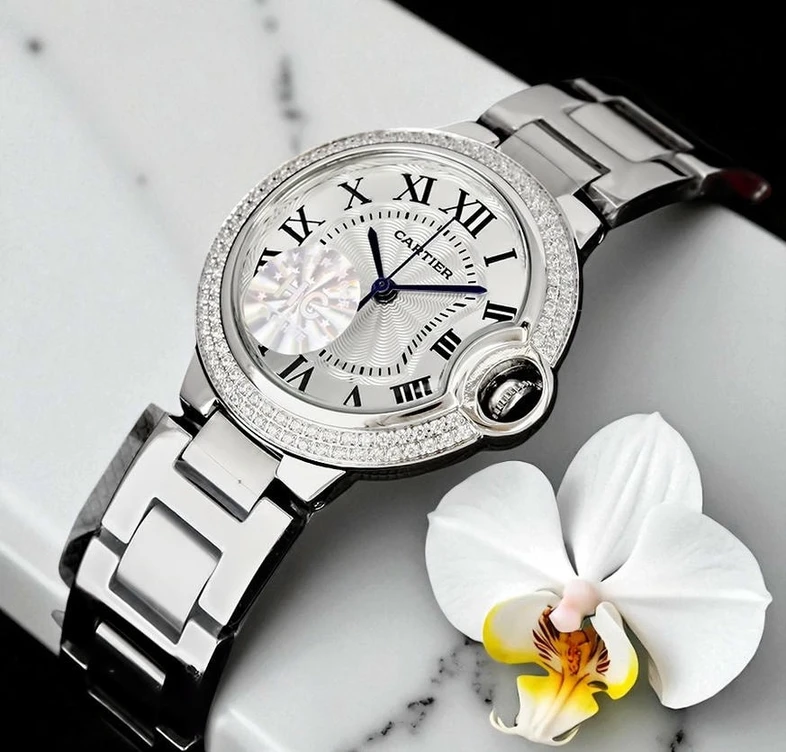 Cartier Ballon Bleu Silver Dial Stainless Steel Ladies Watch Pakistan 1765831676 A0b21141