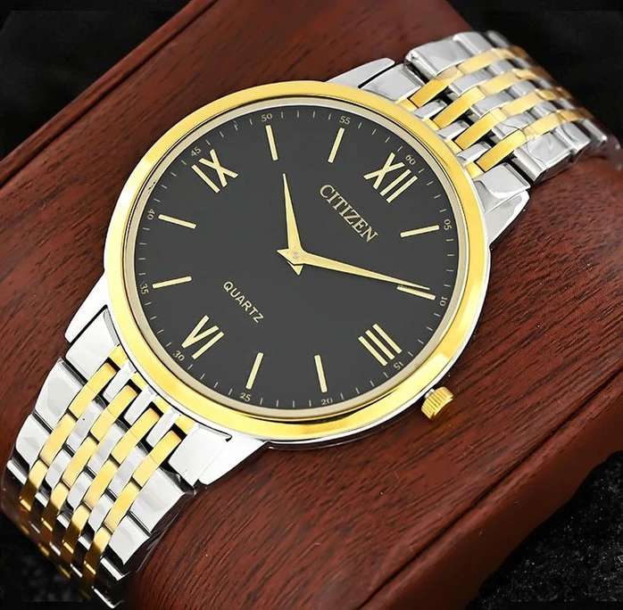 Citizen Quartz Black Dial Two Tone Watch Pakistan 1765831677 F6863285