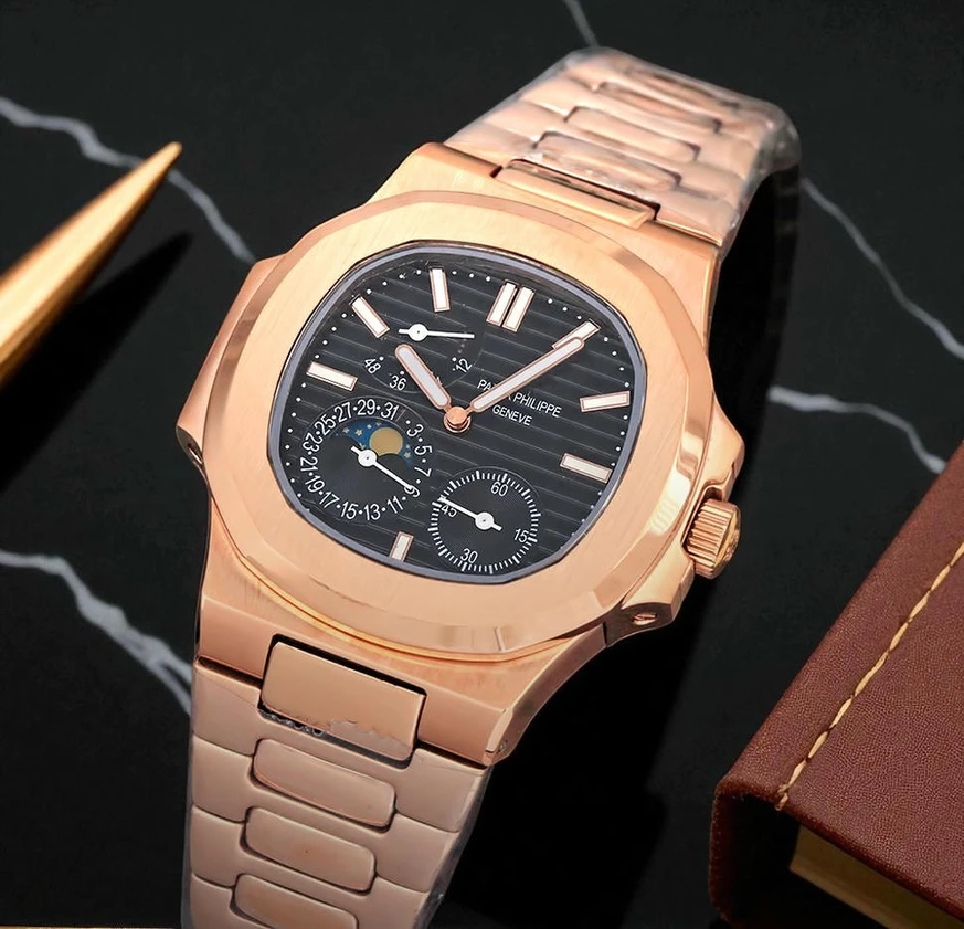 Patek Philippe Nautilus Black Dial Rose Gold Watch Pakistan 1765831820 30dc832c