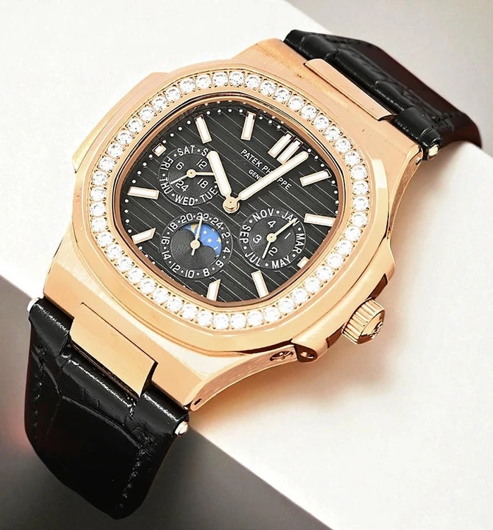 Patek Philippe Nautilus Perpetual Calendar Leather Straps Black Watch Pakistan 1765831833 669734db