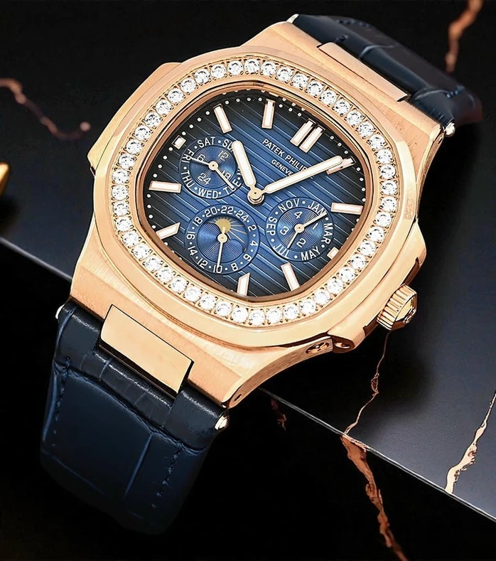 Patek Philippe Nautilus Perpetual Calendar Leather Straps Blue Watch Pakistan 1765831834 B0e2e6c5