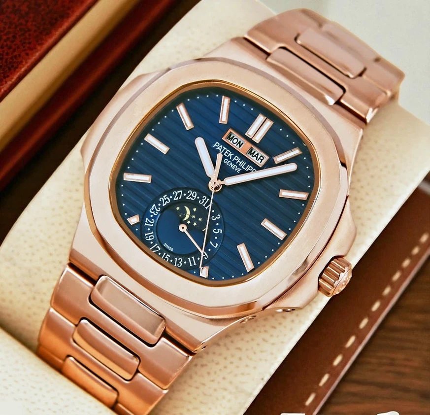 Patek Philippe Rose Gold Nautilus Blue Dial Watch Pakistan