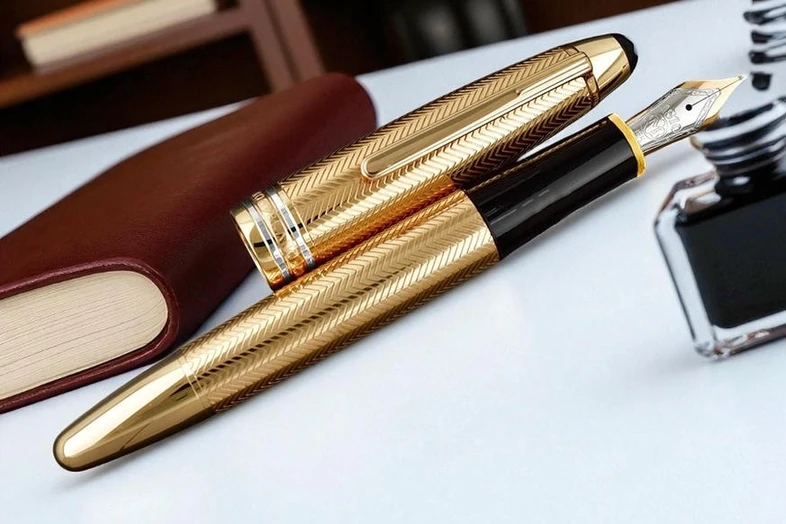 Montblanc Meisterstuck 146 Solid Rose Gold Barley Fountain Pen Pakistan 1765831869 913c1725