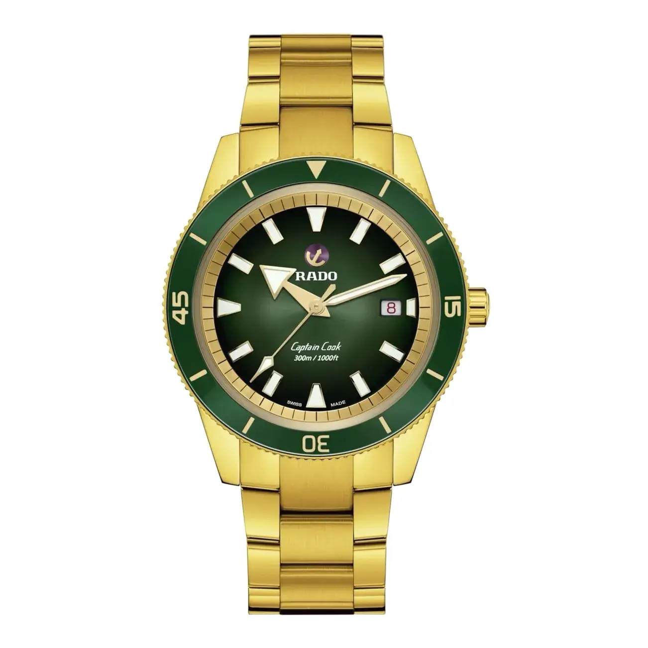 Buy Rado Captain Cook Gold Stainless Steel Green Dial 2026 1783796627 Ee6305d5