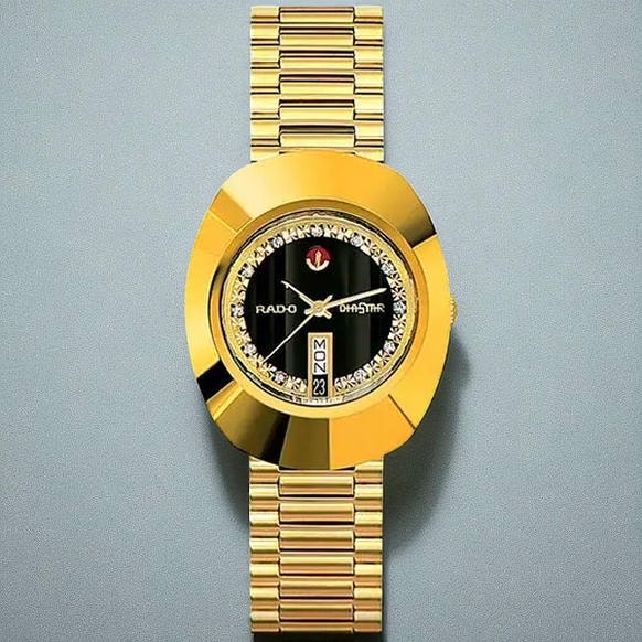 Rado Diastar Golden Day Date Diamond Swiss Watch Pakistan