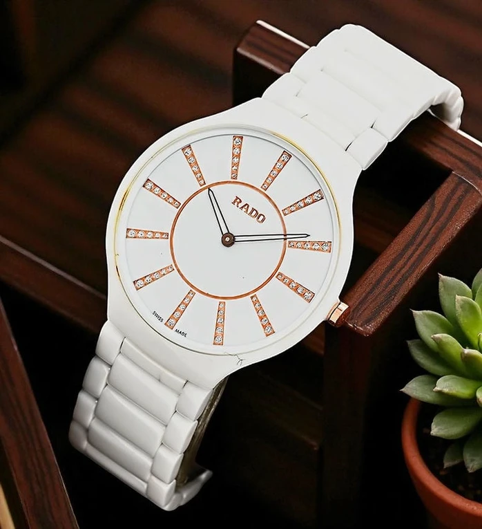 Rado True Thinline Jubile White Ceramic Watch Pakistan