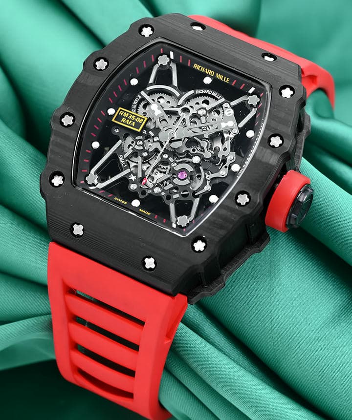 Richard Mille Men S Watch Rm 35 02 Carbon Tpt Red Straps Watch 1768331034 06bc0562